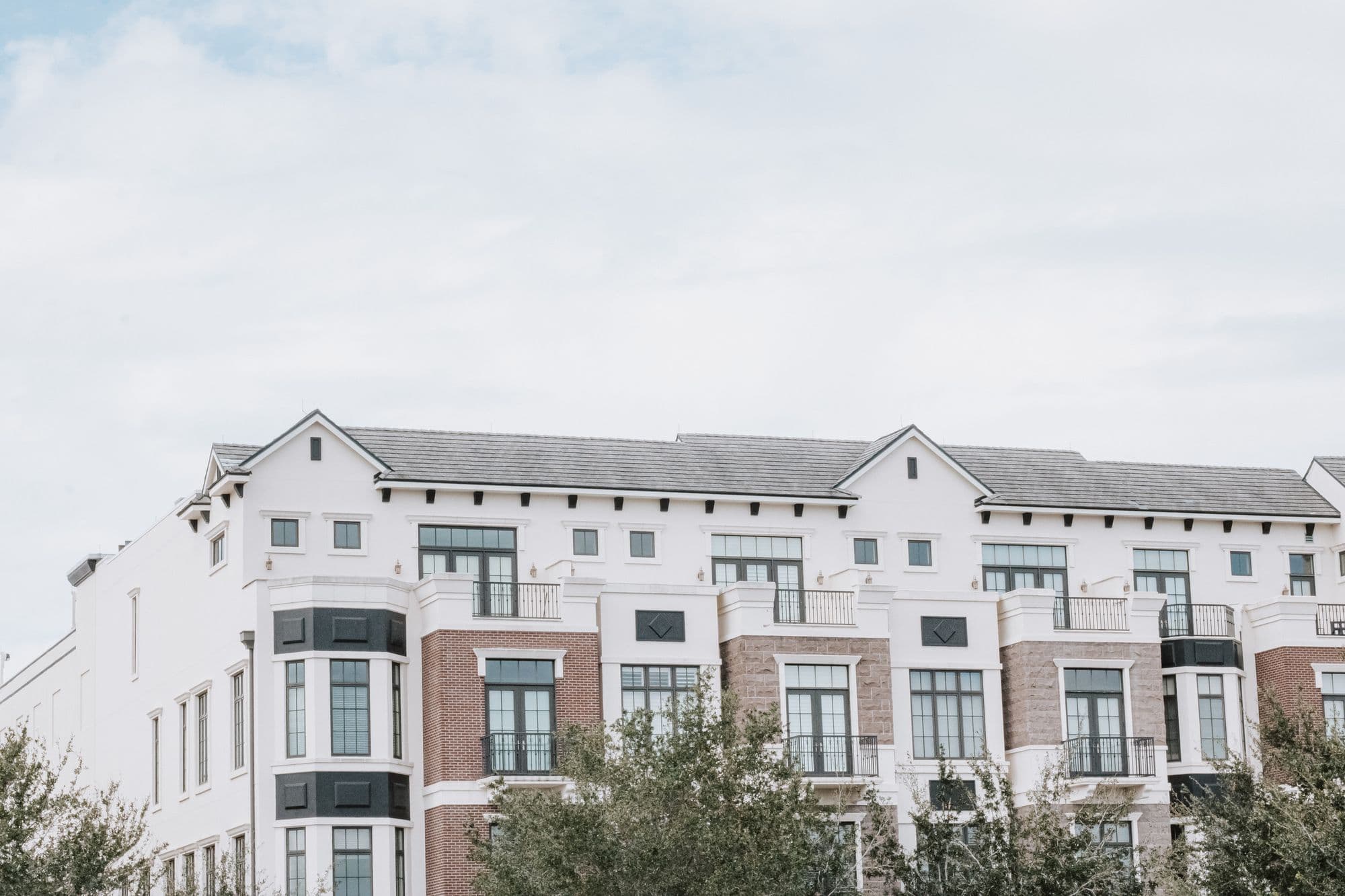 Modern apartment building facade